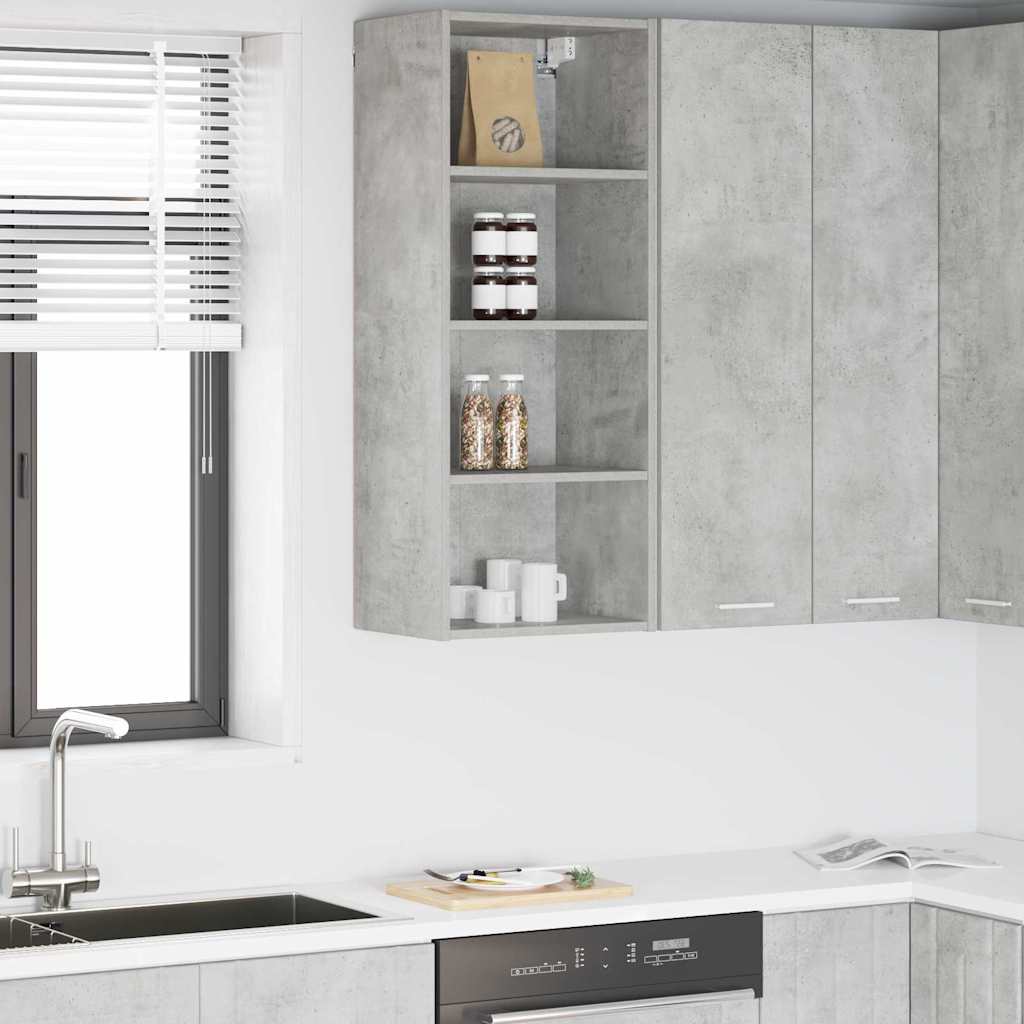 vidaXL Mueble colgante Riga Gris Concreto 40 x 29,5 x 100 cm
