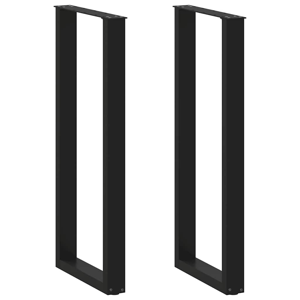 vidaXL Patas para mesa de bar en forma de U (2 unidades), color negro, 40 x 110-111 cm, acero