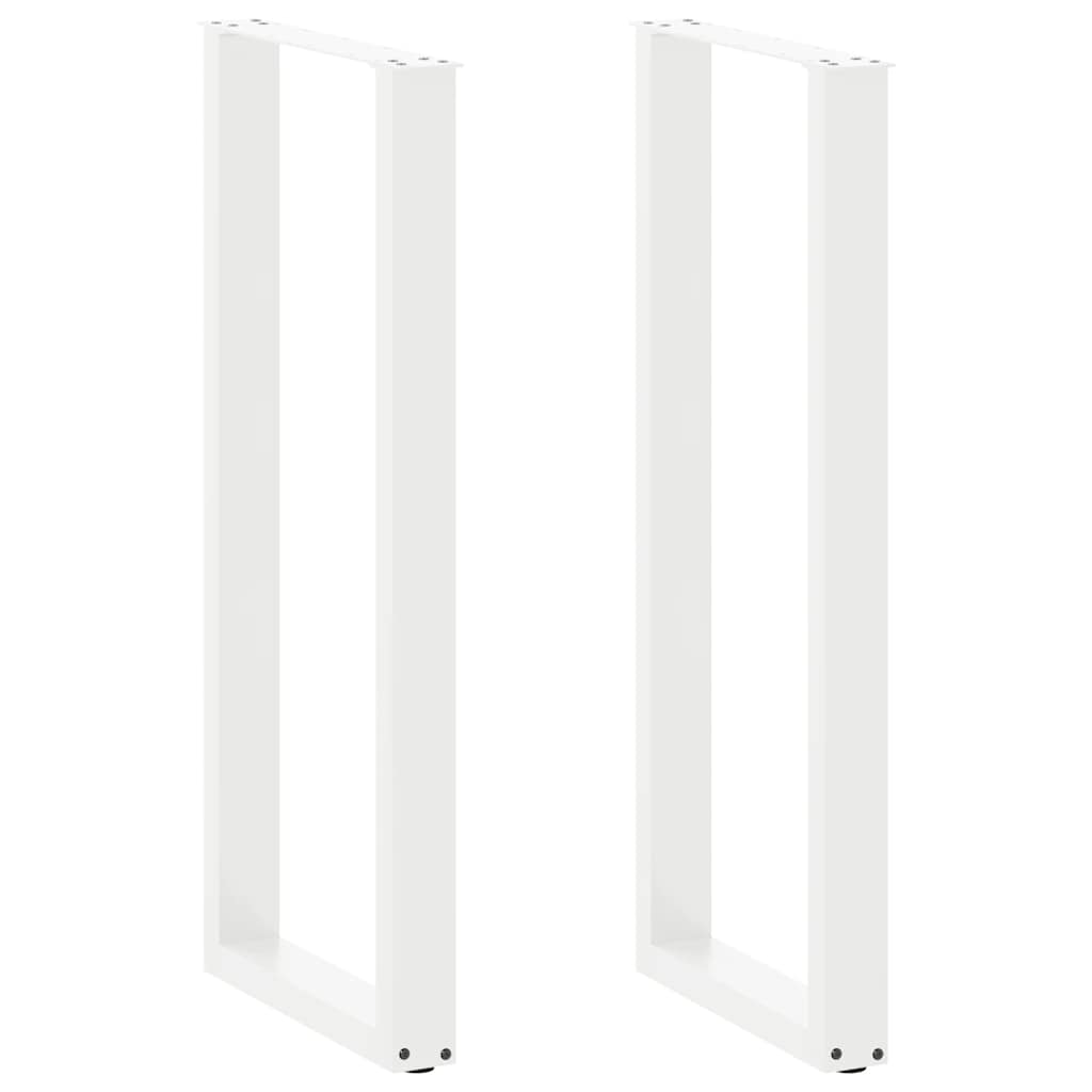 vidaXL Patas para mesa de bar en forma de U (2 unidades), color blanco, 40 x (110-111) cm, acero