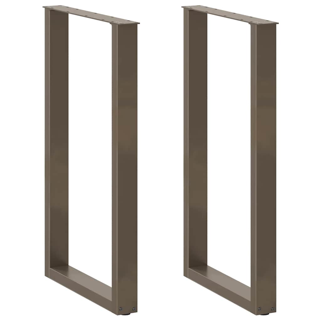 vidaXL Patas para mesa de bar en forma de U (2 unidades, acero natural, 60 x 100-101 cm)