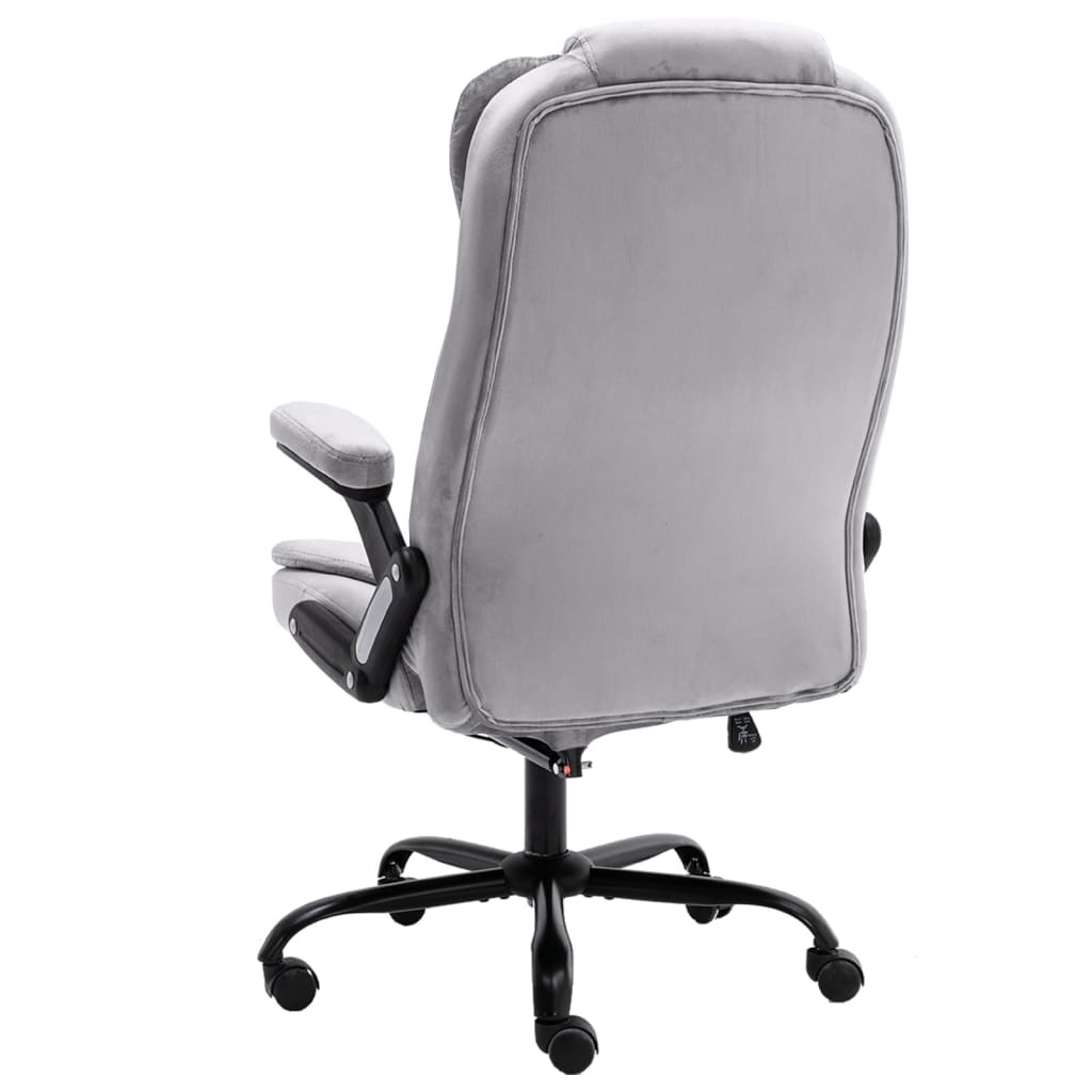 vidaXL Silla de oficina de terciopelo gris claro - Image 4