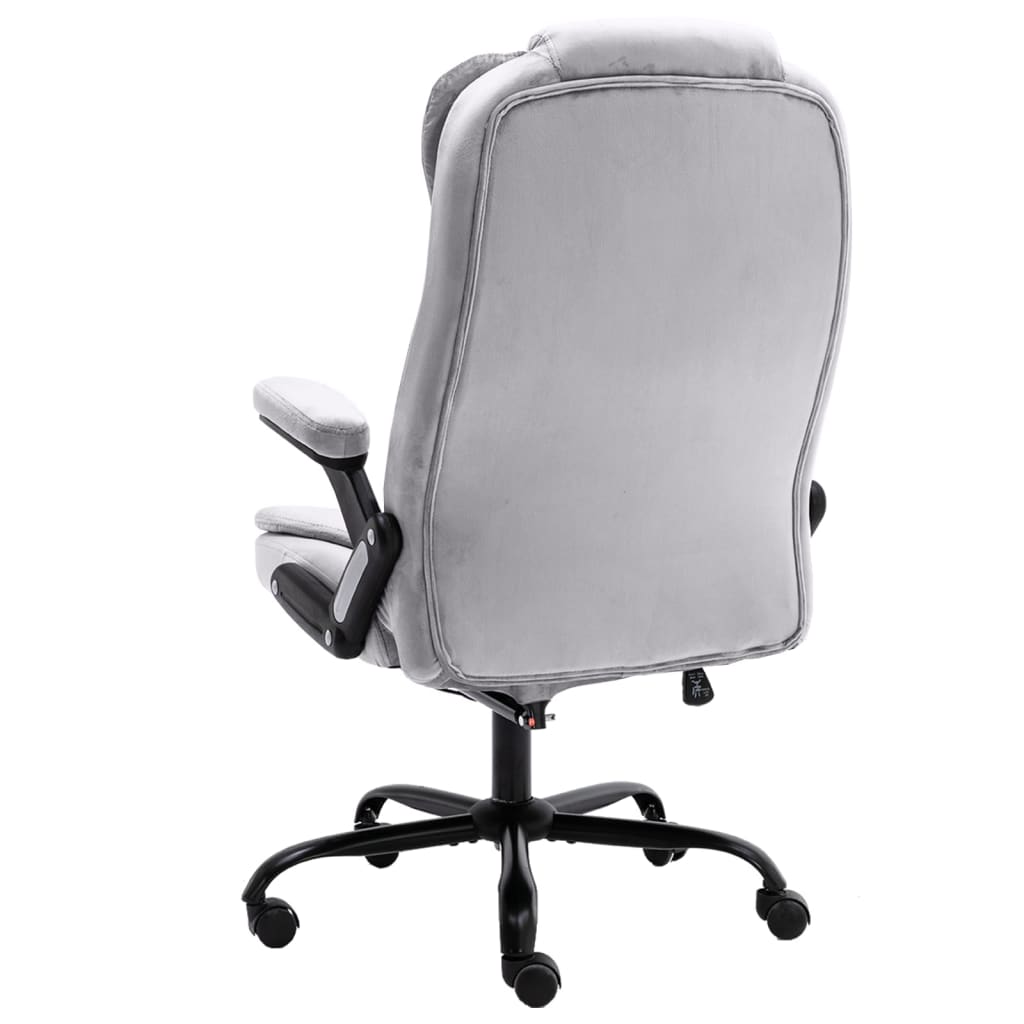 vidaXL Silla de oficina de terciopelo gris claro - Image 4