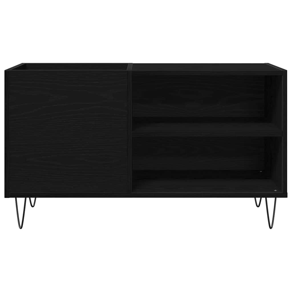 vidaXL Mueble para discos de vinilo Roble Negro 85 x 38 x 48 cm - Image 6