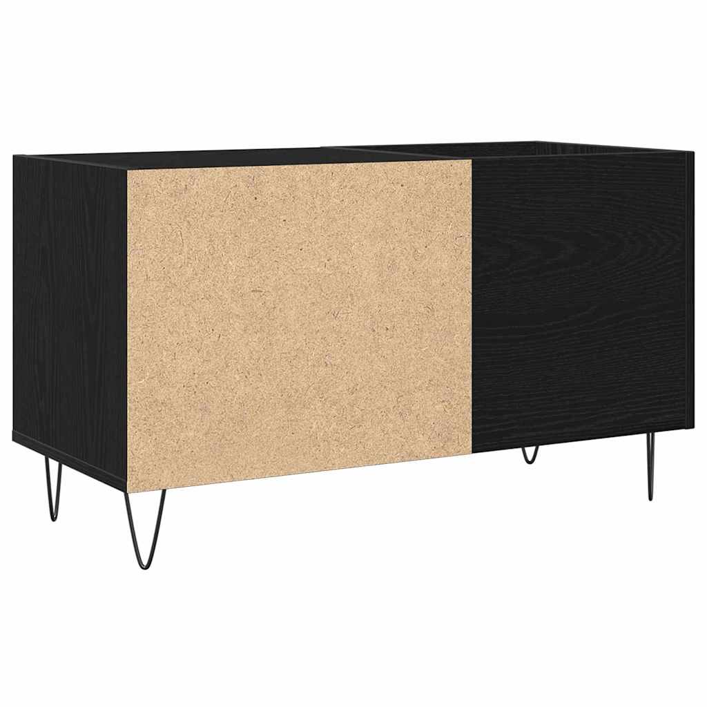 vidaXL Mueble para discos de vinilo Roble Negro 85 x 38 x 48 cm - Image 5