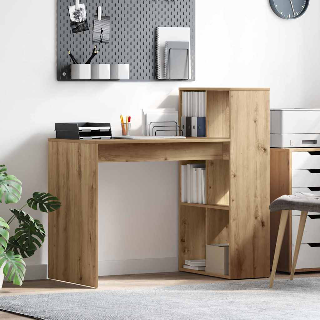 vidaXL Escritorio con estante Roble artesanal 108 x 55 x 103.5 cm