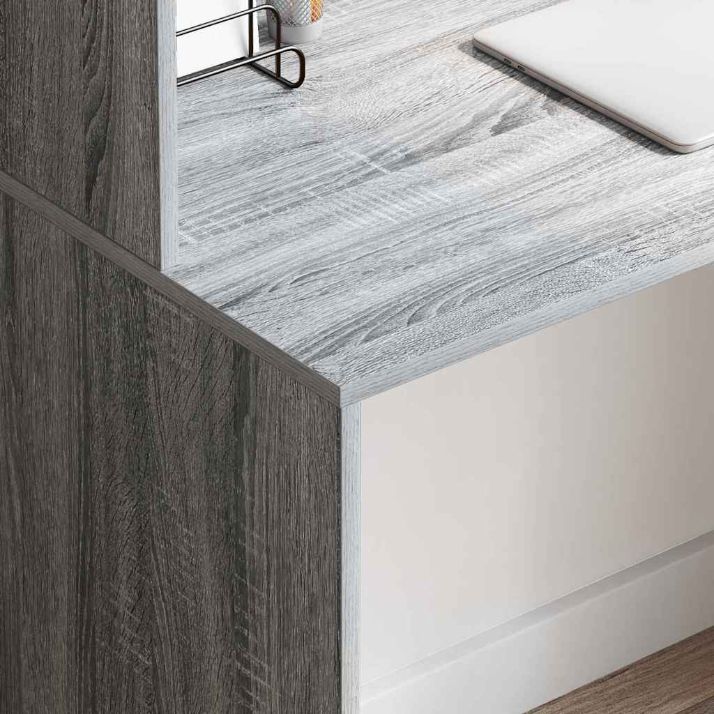 vidaXL Escritorio Gris Sonoma 102 x 50 x 124 cm Madera de ingeniería - Image 4