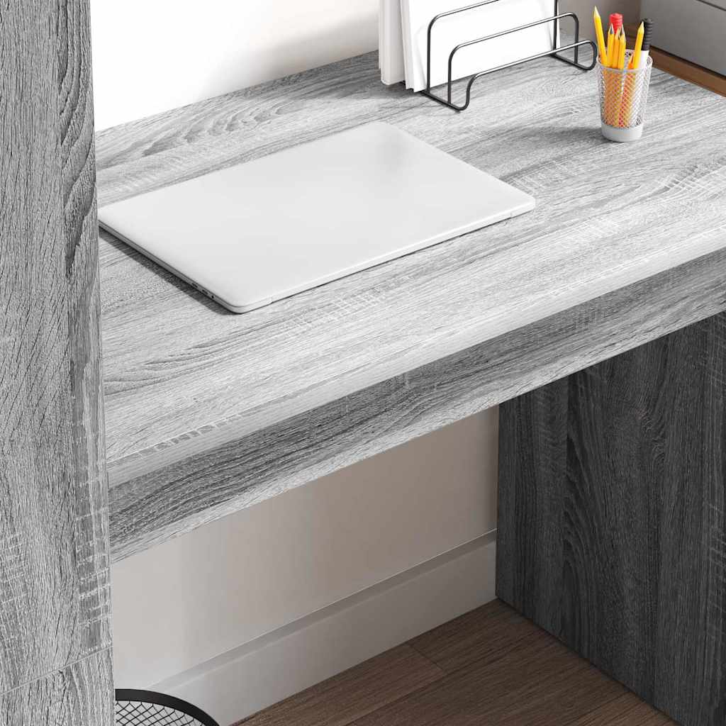 vidaXL Escritorio Gris Sonoma 113 x 54 x 120 cm Madera de ingeniería - Image 4