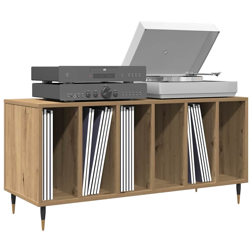 vidaXL Mueble para discos de vinilo Roble artisan 100 x 38 x 48 cm - Image 3