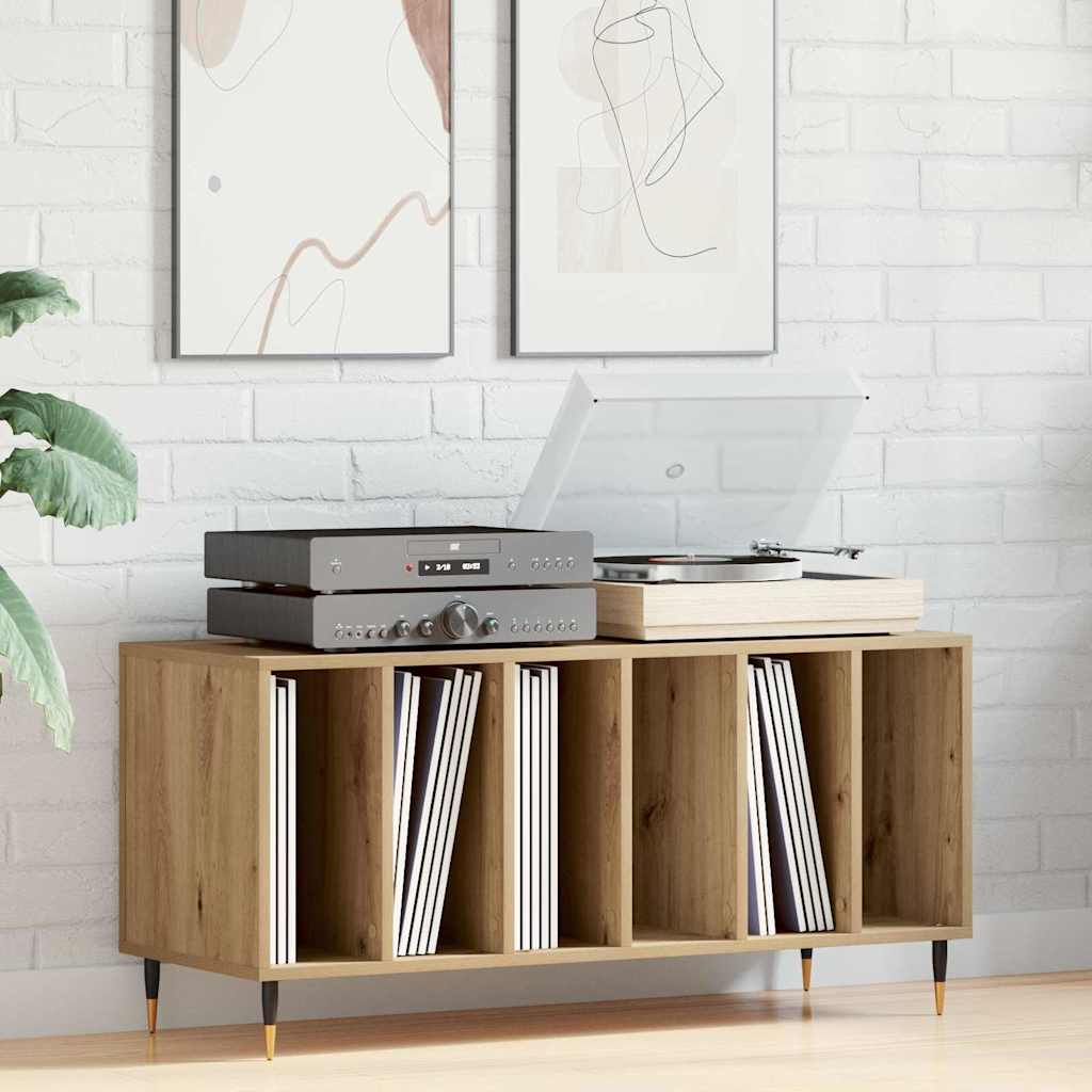 vidaXL Mueble para discos de vinilo Roble artisan 100 x 38 x 48 cm