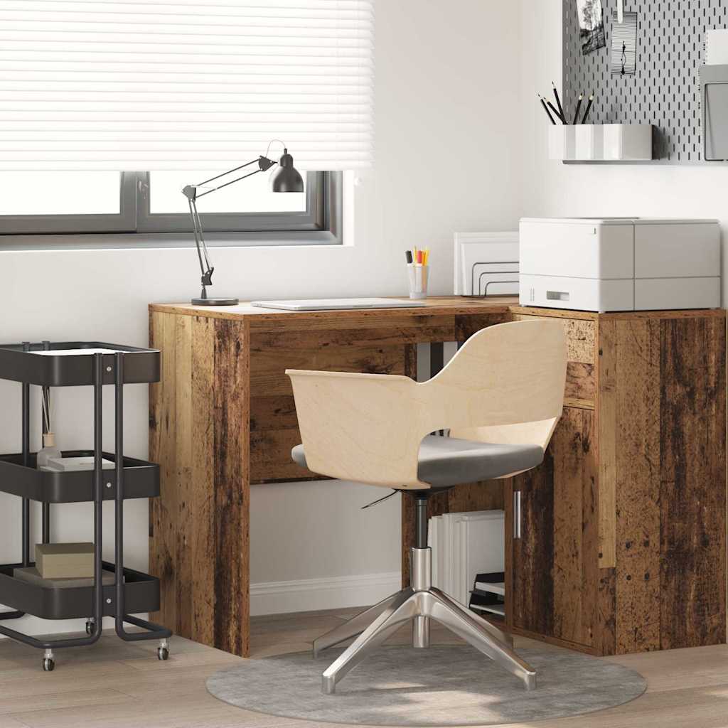 vidaXL Escritorio con estante Madera envejecida 102 x 50 x 75 cm