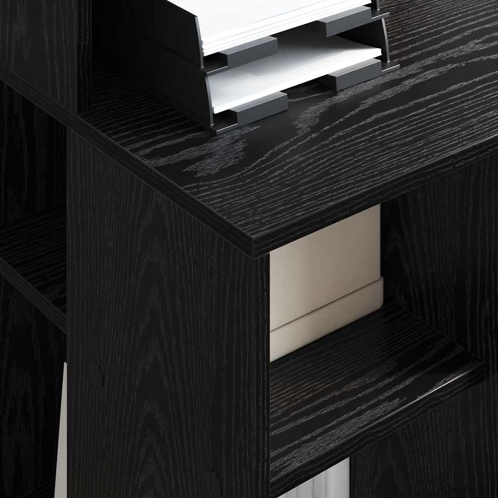 vidaXL Escritorio Roble Negro 90 x 48 x 101,5 cm Madera de ingeniería - Image 4