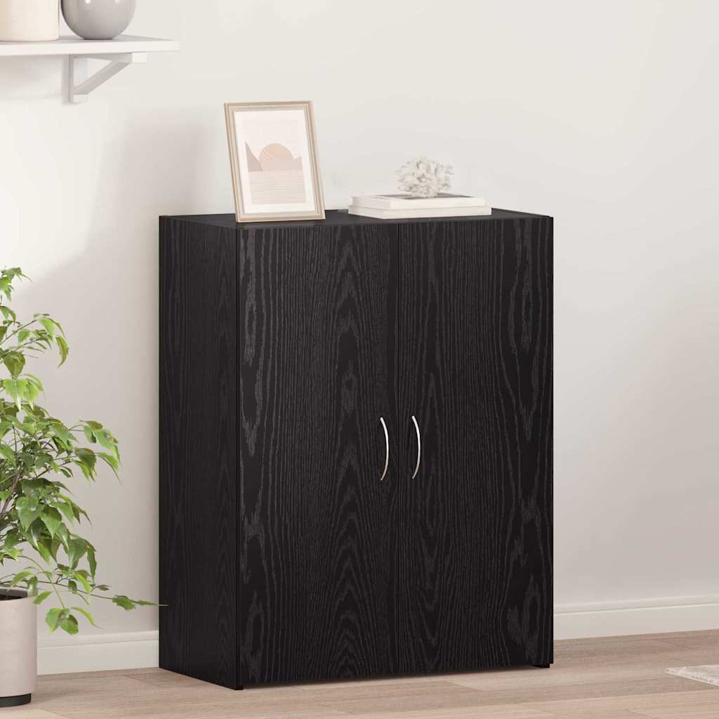 vidaXL Gabinete de oficina con estante Roble negro 60 x 32 x 77.5