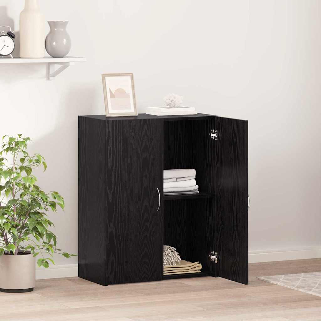 vidaXL Gabinete de oficina con estante Roble negro 60 x 32 x 77.5 - Image 4