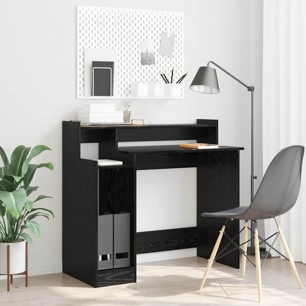 vidaXL Escritorio Roble negro 97 x 45 x 90 cm Madera contrachapada