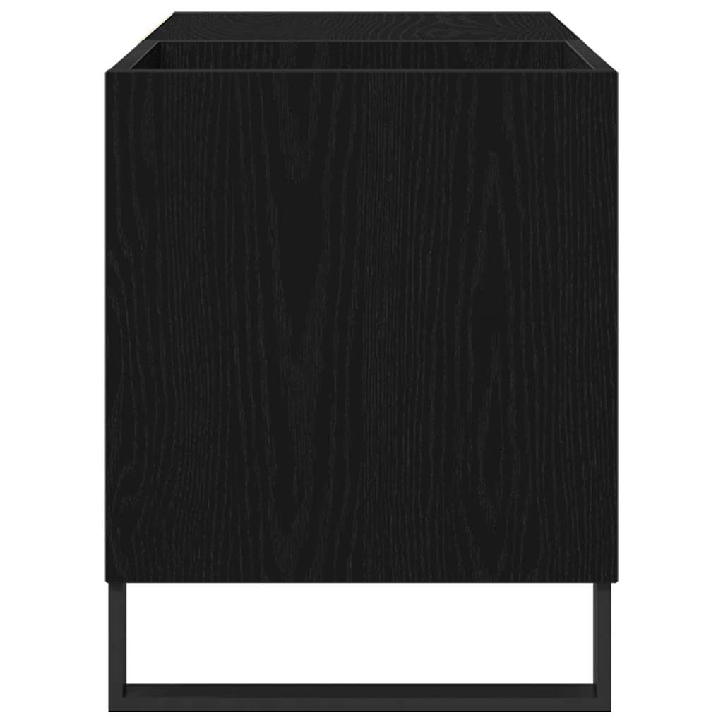 vidaXL Mueble para discos de vinilo Roble Negro 85 x 38 x 48 cm - Image 6