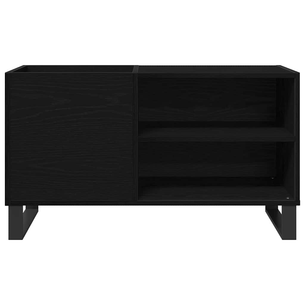vidaXL Mueble para discos de vinilo Roble Negro 85 x 38 x 48 cm - Image 5