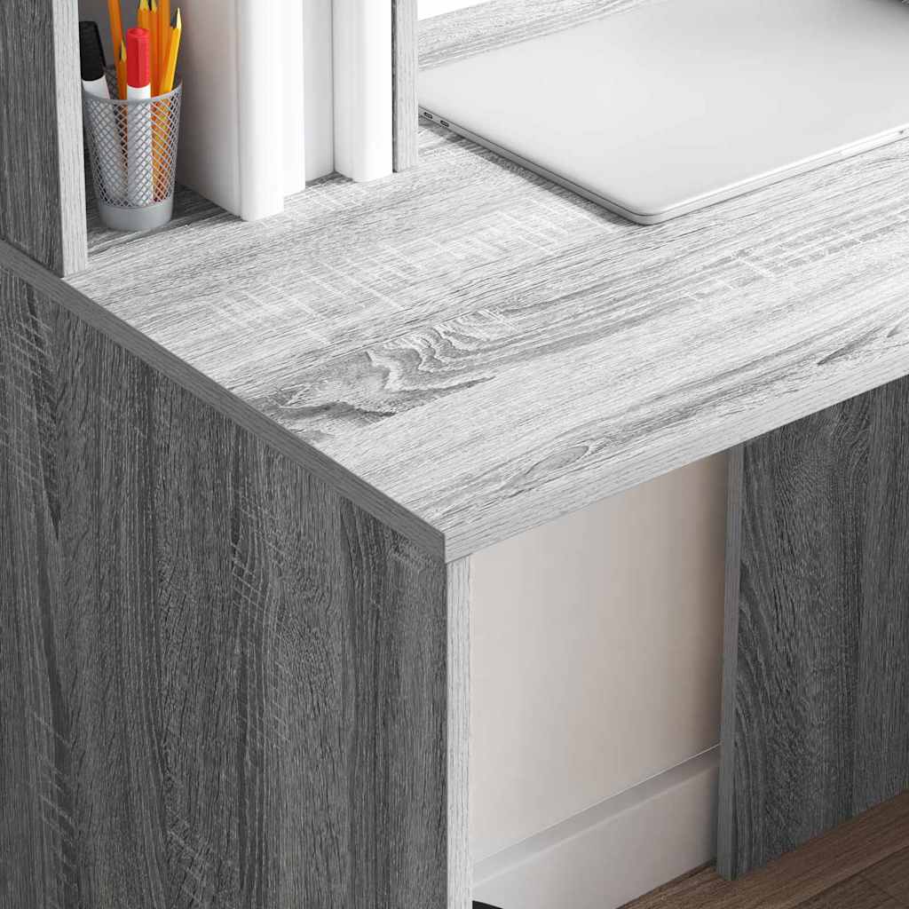 vidaXL Escritorio Gris Sonoma 91 x 50 x 149 cm Madera de ingeniería - Image 4
