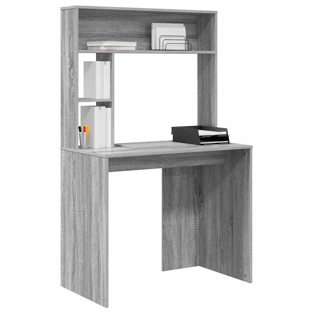 vidaXL Escritorio Gris Sonoma 91 x 50 x 149 cm Madera de ingeniería - Image 3