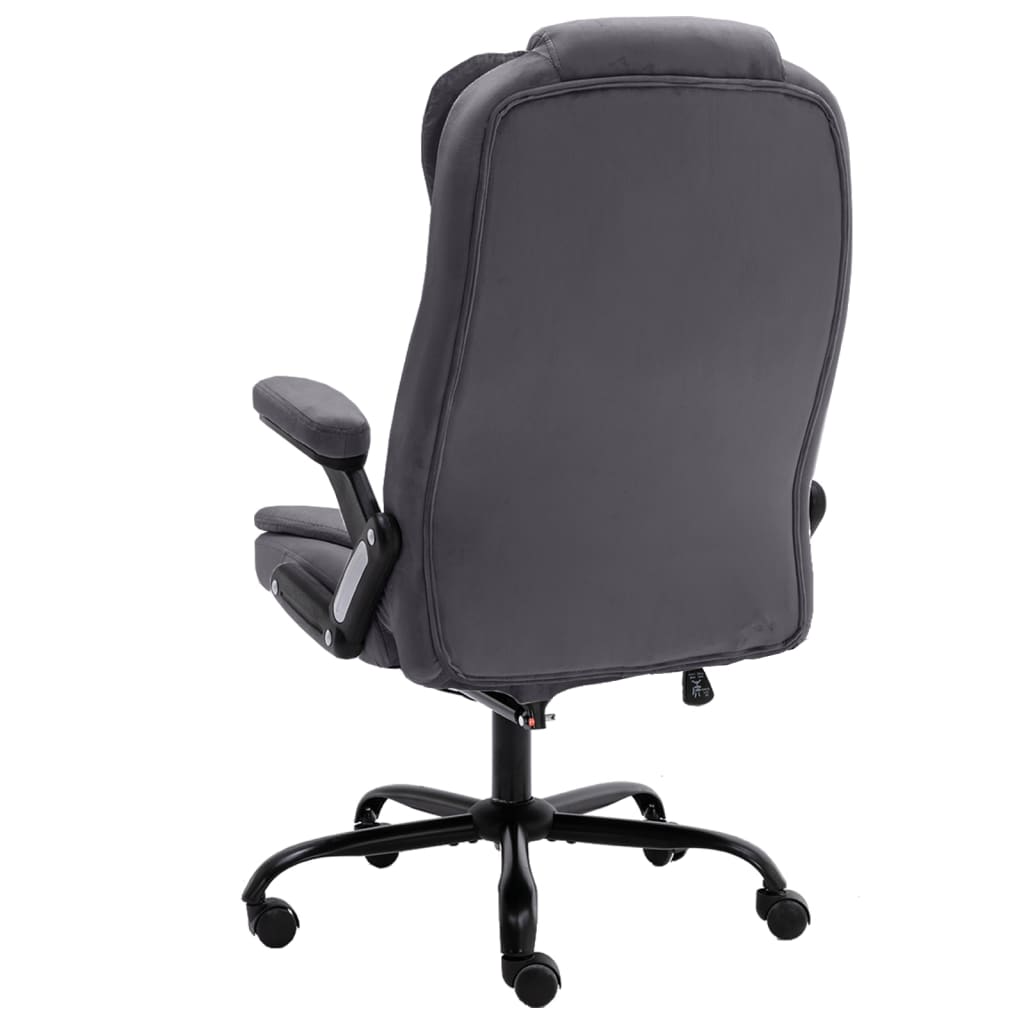 vidaXL Silla de oficina de masaje terciopelo gris oscuro - Image 4