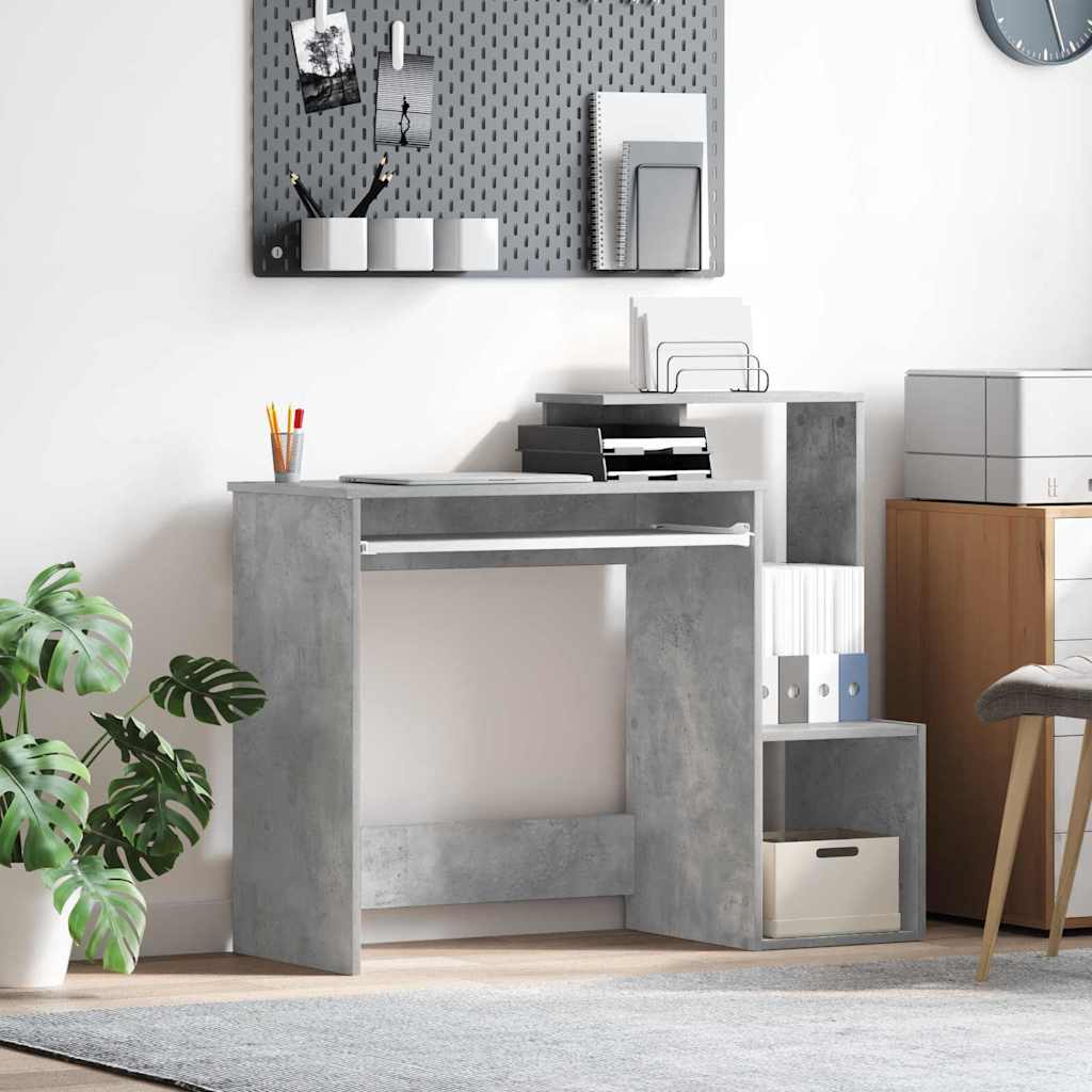 vidaXL Escritorio con cajón Gris Concreto 106 x 41 x 88.5 cm