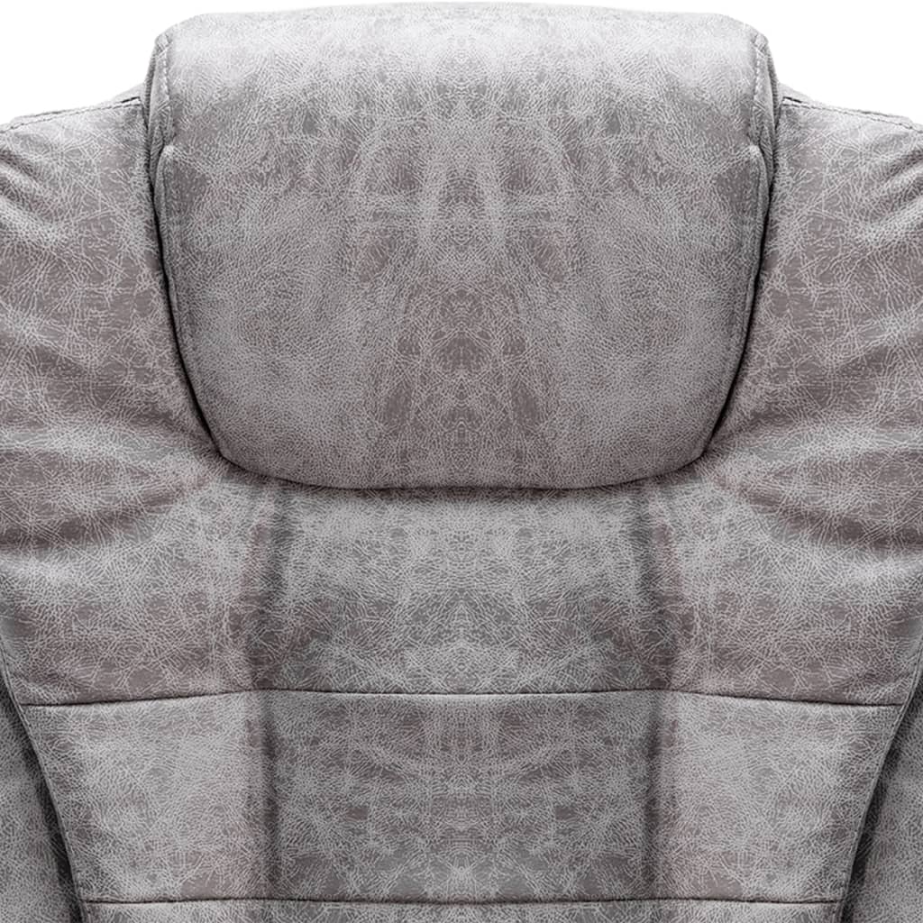 vidaXL Silla de oficina de piel de ante sintética gris claro - Image 6