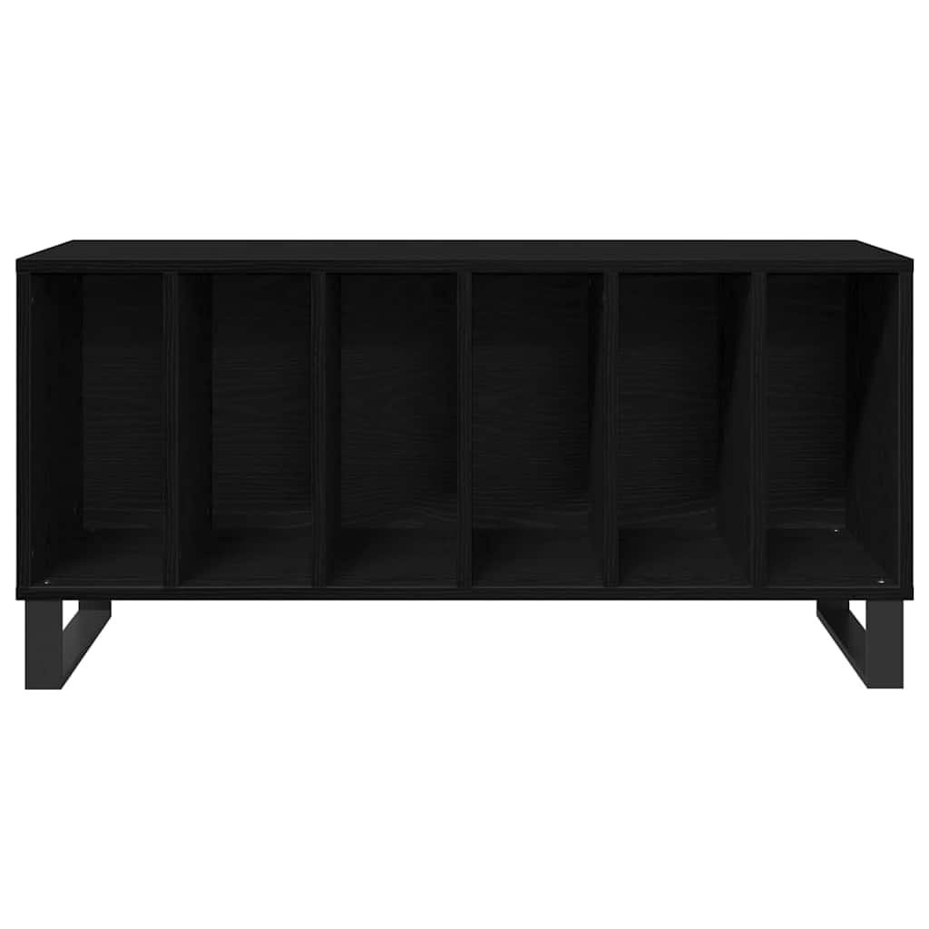 vidaXL Mueble para discos de vinilo Roble Negro 100 x 38 x 48 cm - Image 6