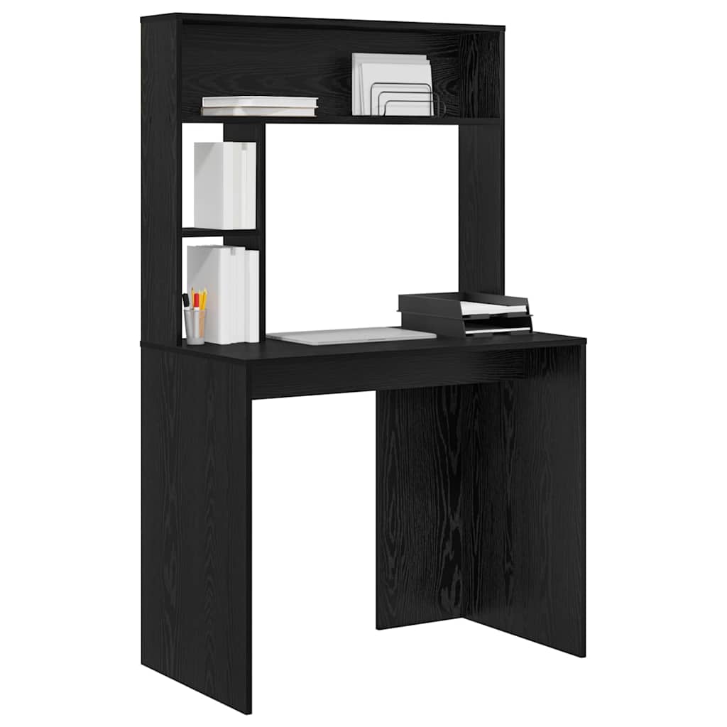 vidaXL Escritorio Roble Negro 91 x 50 x 149 cm Madera de ingeniería - Image 3