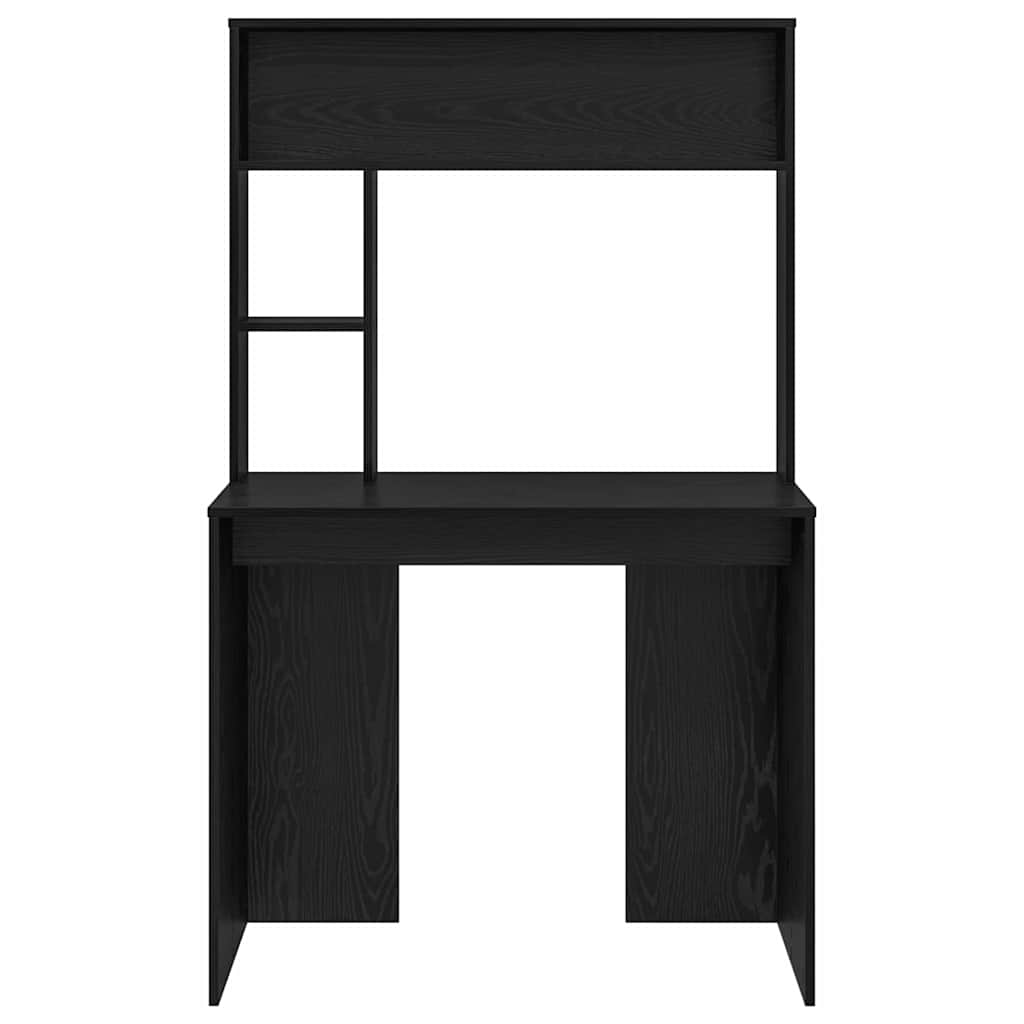 vidaXL Escritorio Roble Negro 91 x 50 x 149 cm Madera de ingeniería - Image 5