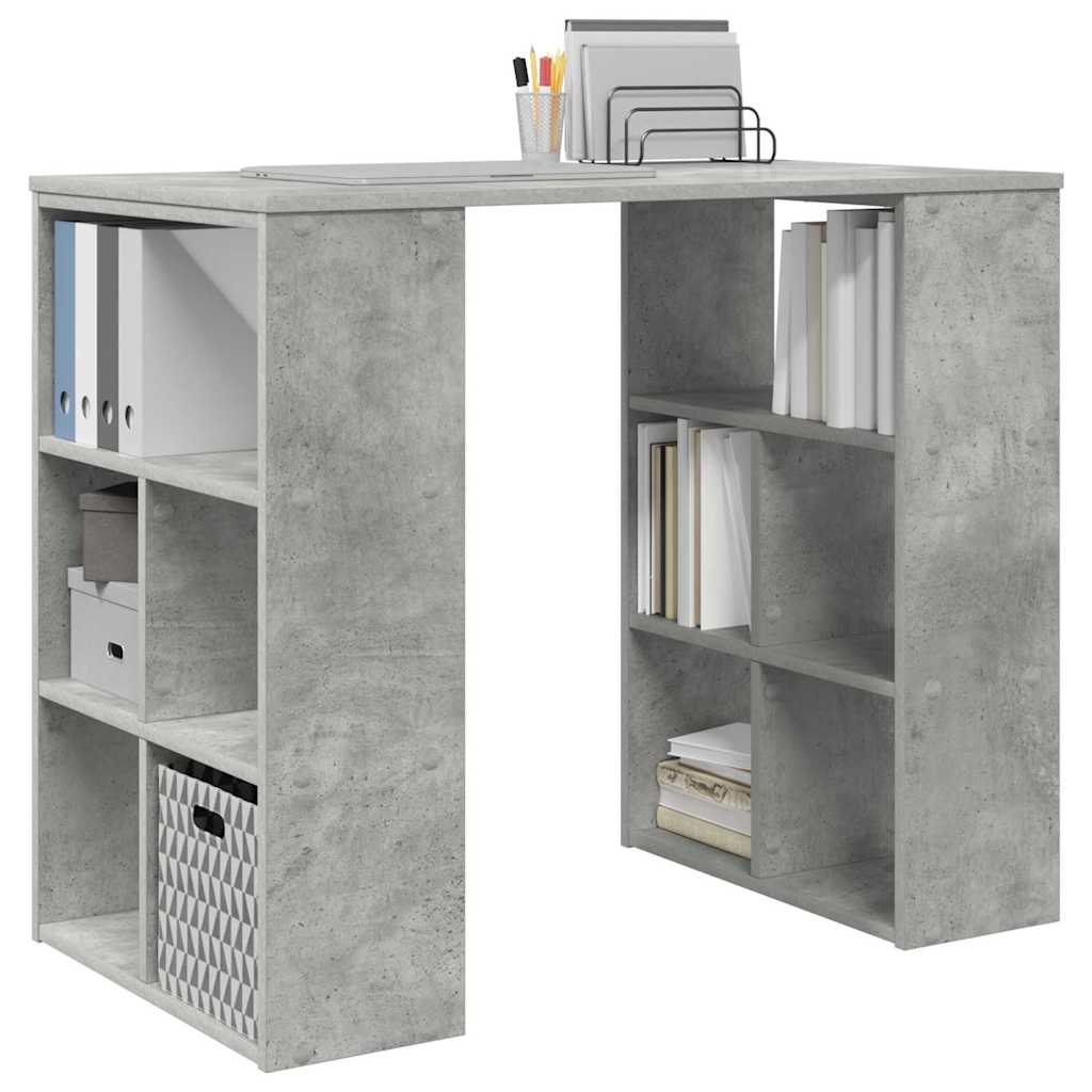 vidaXL Escritorio Gris Concreto 90 x 50 x 75 cm Madera de ingeniería - Image 3