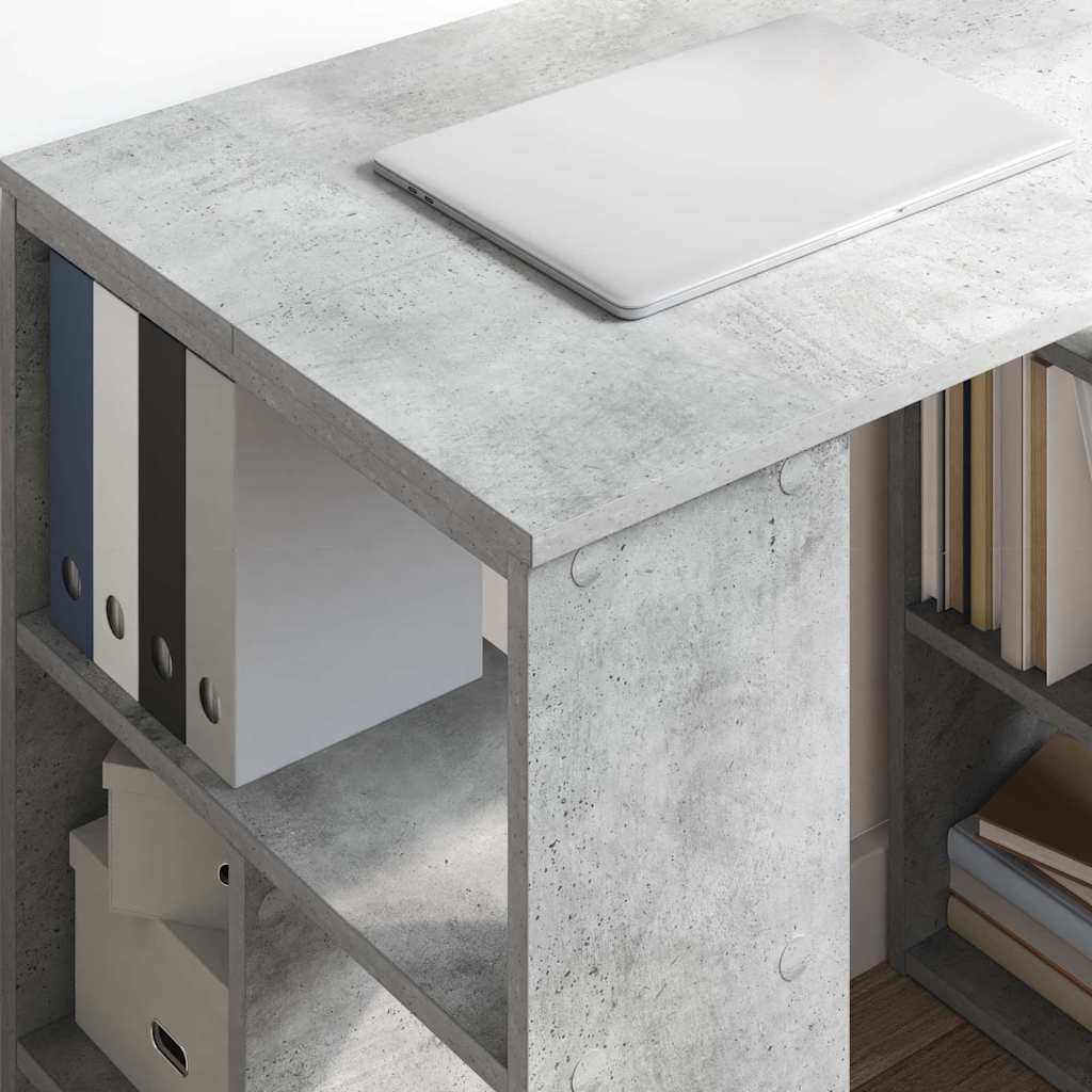 vidaXL Escritorio Gris Concreto 90 x 50 x 75 cm Madera de ingeniería - Image 4