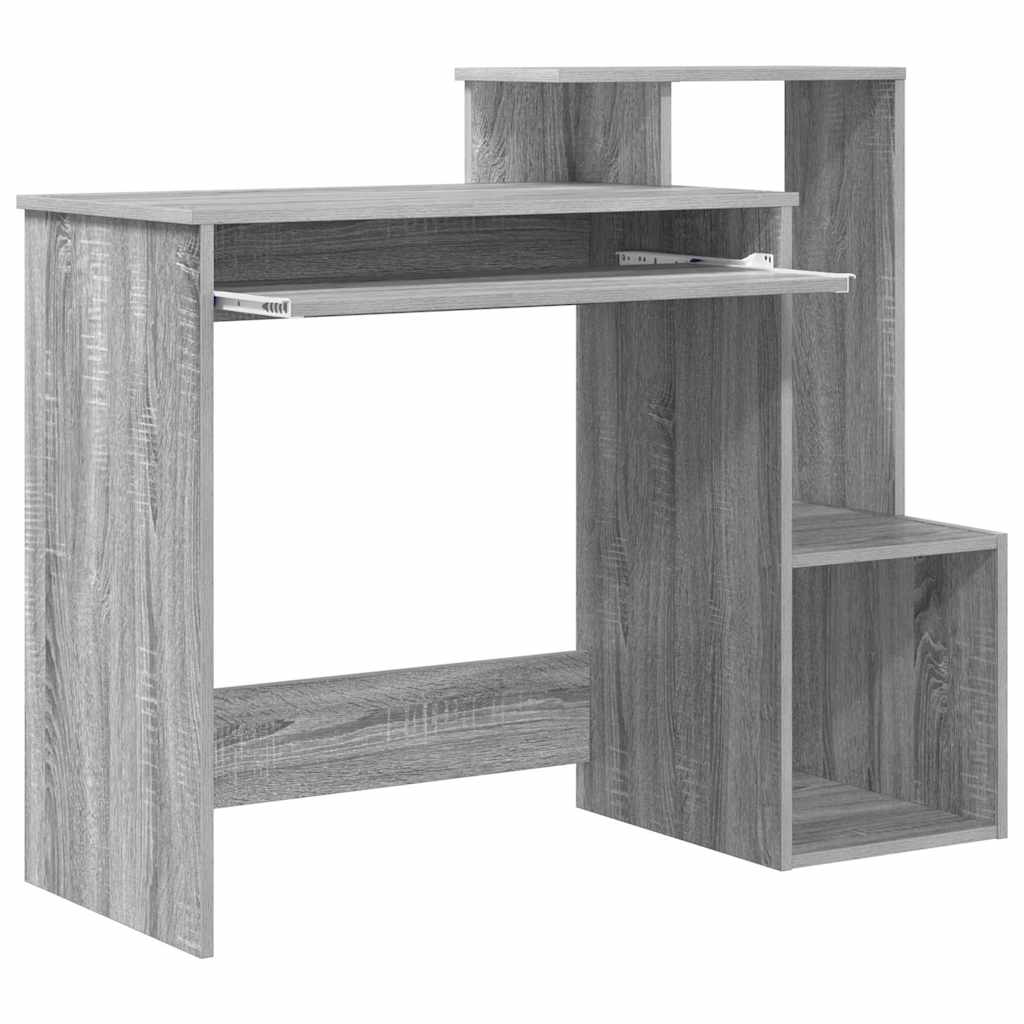 vidaXL Escritorio Gris Sonoma 106 x 41 x 88.5 cm Madera de ingeniería - Image 5
