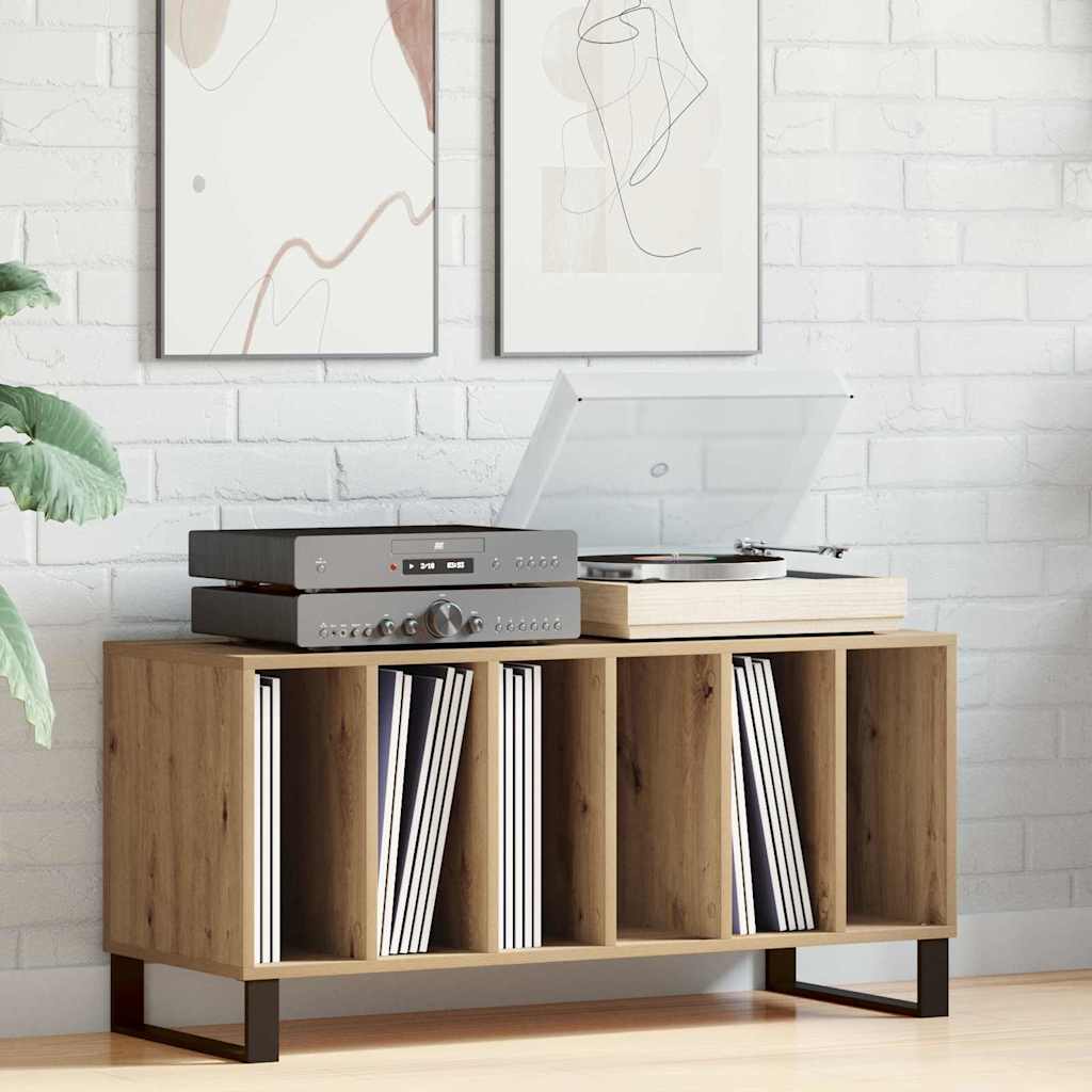 vidaXL Mueble para discos de vinilo Roble artisan 100 x 38 x 48 cm
