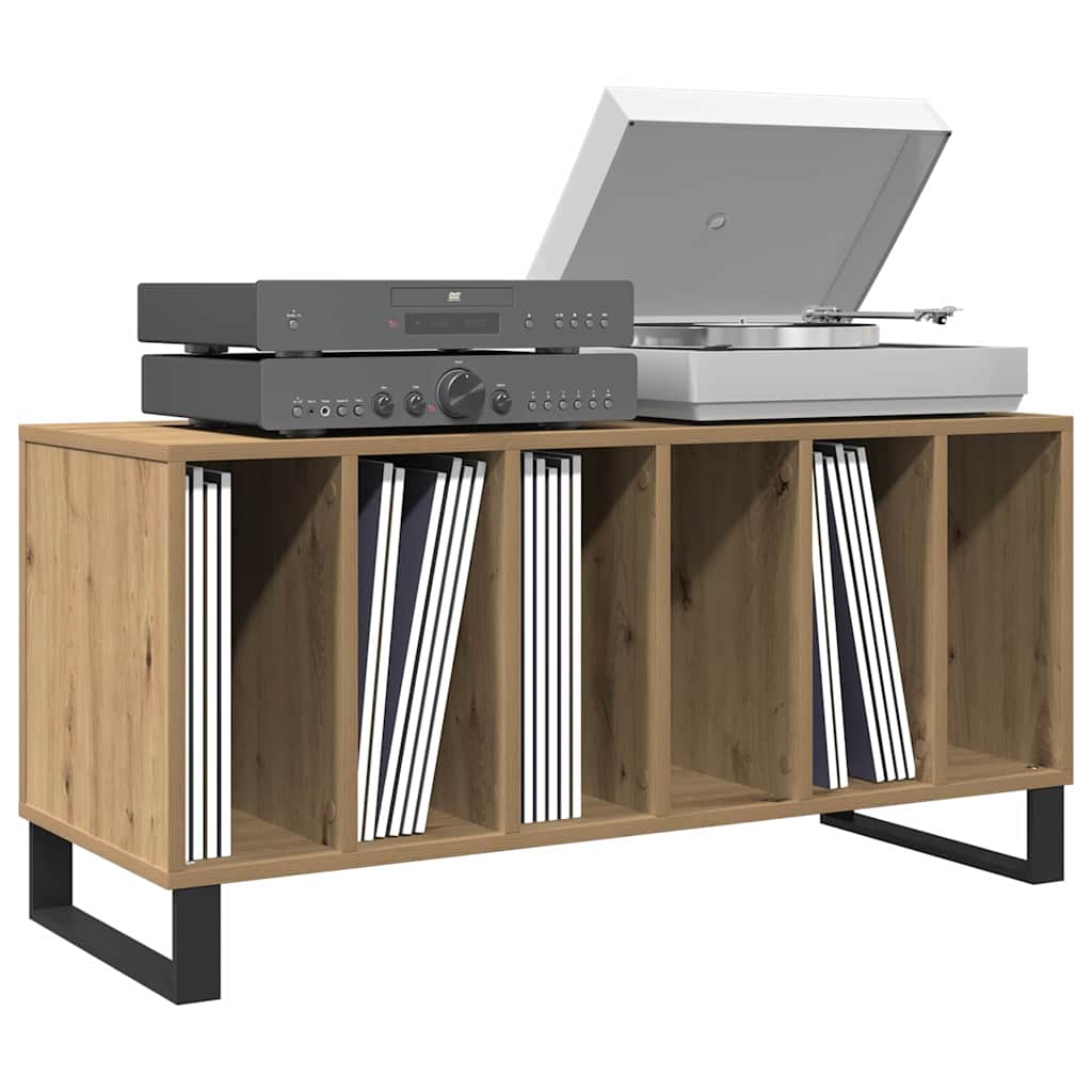 vidaXL Mueble para discos de vinilo Roble artisan 100 x 38 x 48 cm - Image 3