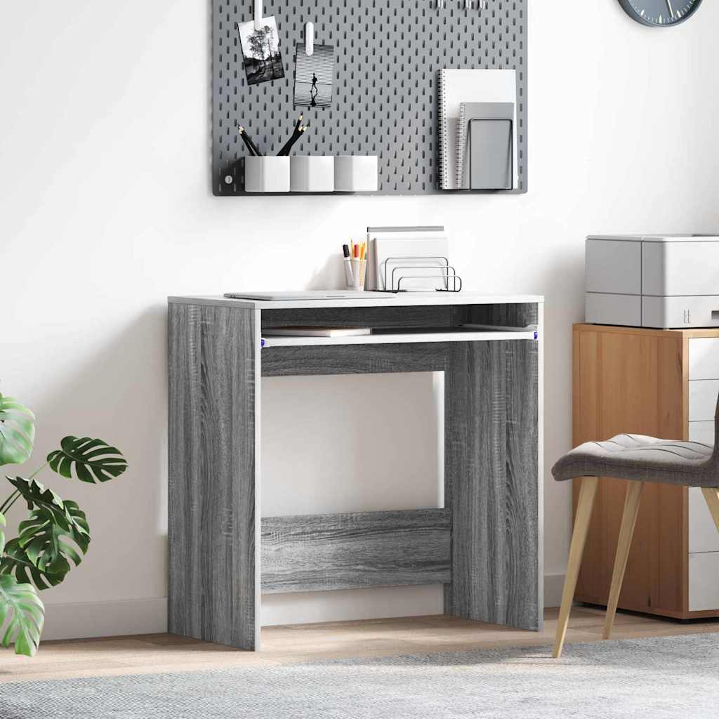 vidaXL Escritorio Gris Sonoma 77.5 x 43 x 79 cm Madera de ingeniería