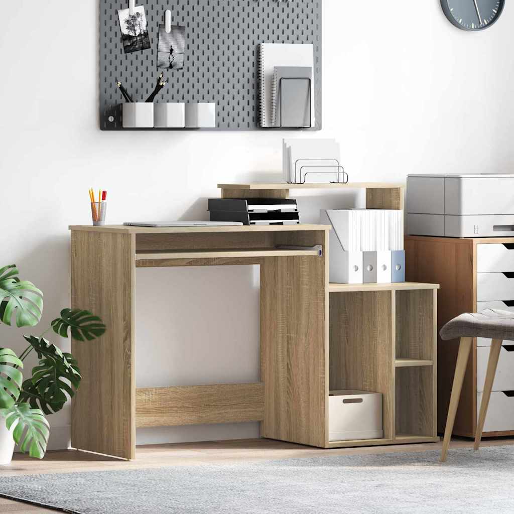 vidaXL Escritorio con cajón Roble Sonoma 120,5 x 44 x 88,5 cm