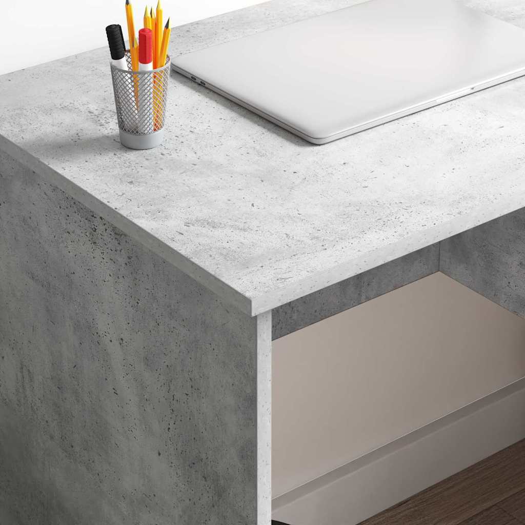 vidaXL Escritorio Gris Concreto 90 x 49 x 75 cm Madera de ingeniería - Image 4