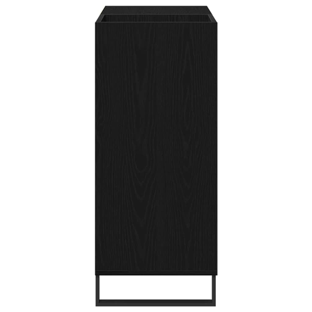 vidaXL Mueble para discos de vinilo Roble Negro 85 x 38 x 89 cm - Image 6