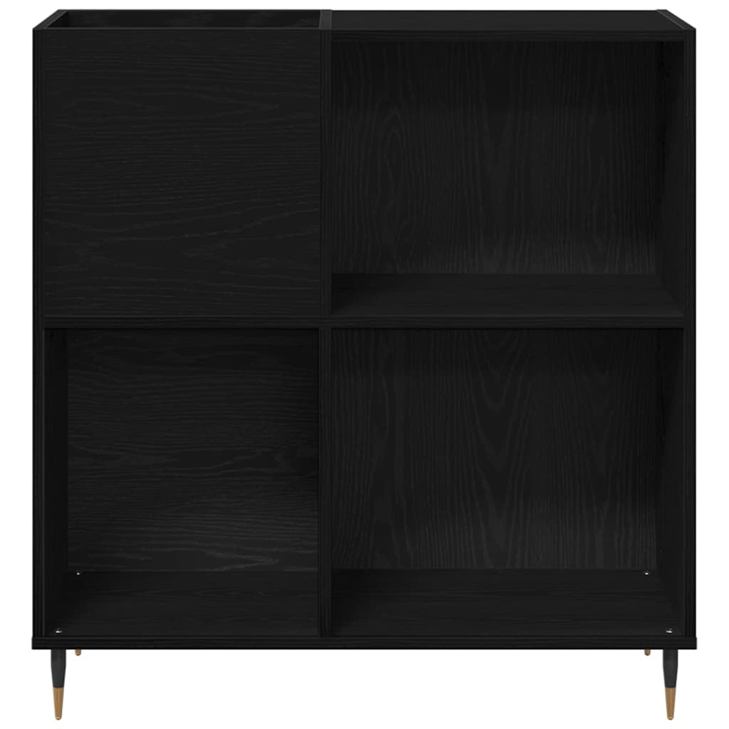 vidaXL Mueble para discos de vinilo Roble Negro 85 x 38 x 89 cm - Image 6