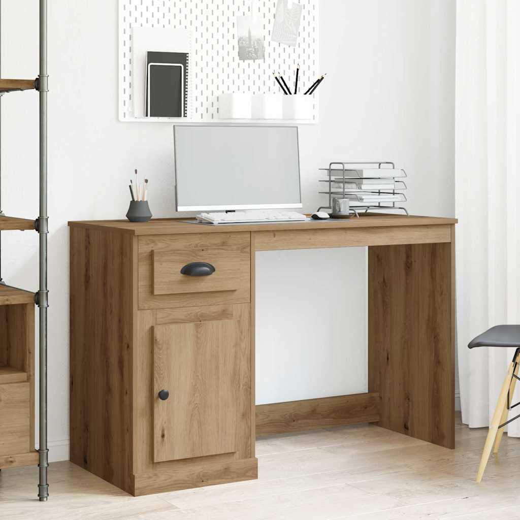 vidaXL Escritorio con cajón Roble artesanal 50 x 115 x 75 cm