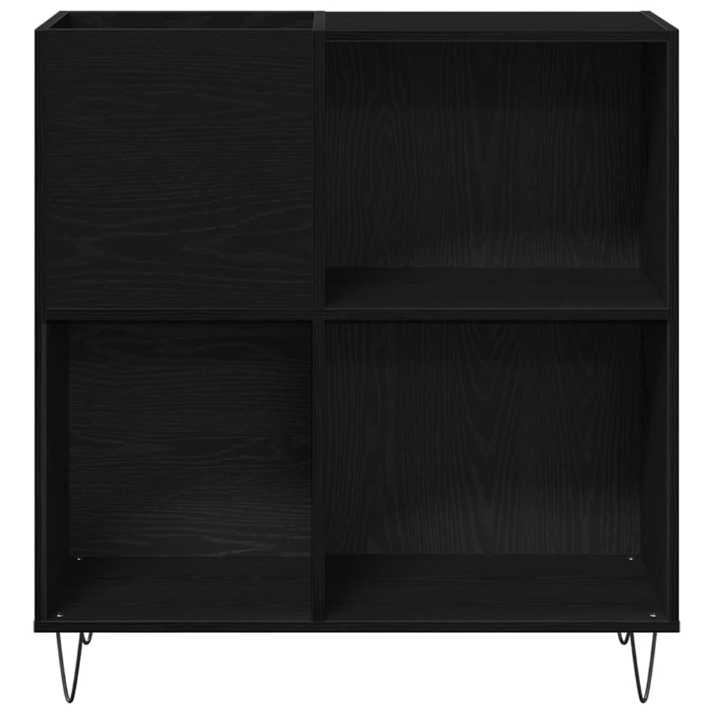 vidaXL Mueble para discos de vinilo Roble Negro 85 x 38 x 89 cm - Image 5