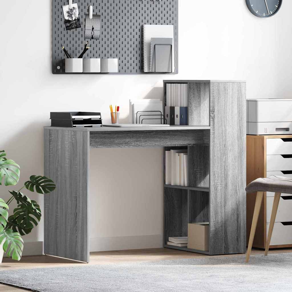 vidaXL Escritorio Gris Sonoma 108 x 55 x 103.5 cm Madera de ingeniería