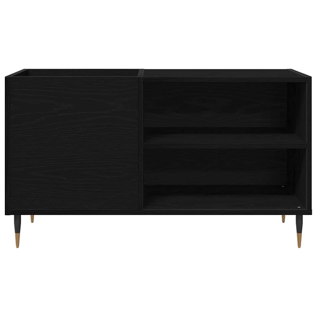 vidaXL Mueble para discos de vinilo Roble Negro 85 x 38 x 48 cm - Image 6