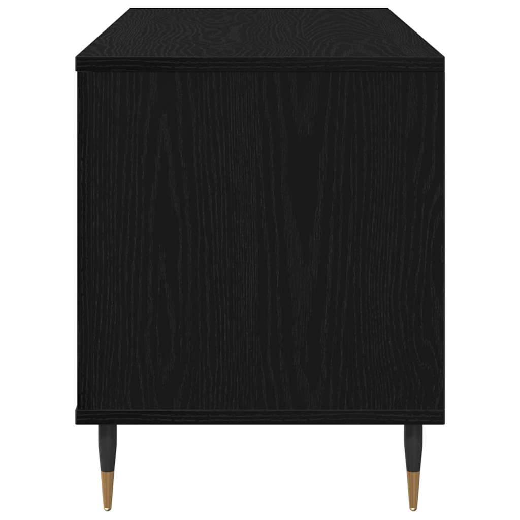 vidaXL Mueble para discos de vinilo Roble Negro 100 x 38 x 48 cm - Image 6