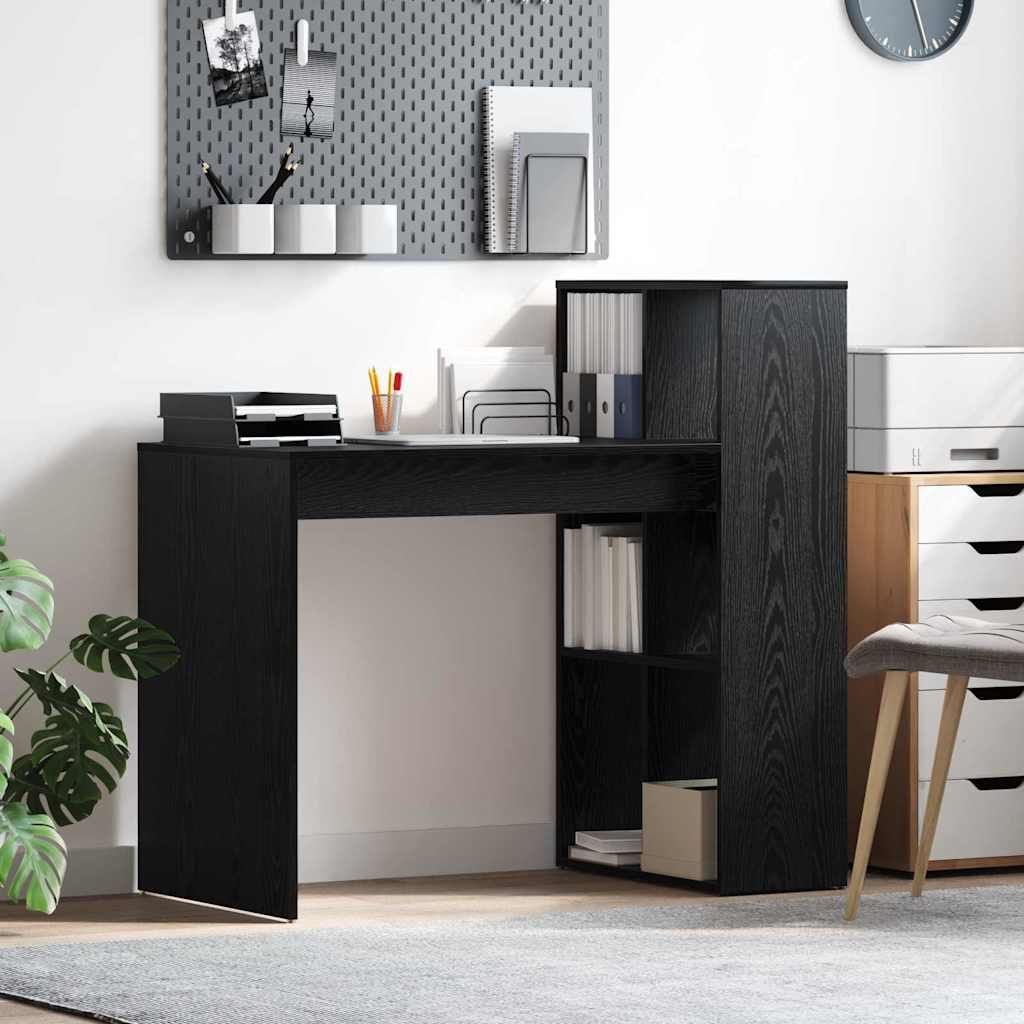 vidaXL Escritorio Roble Negro 108 x 55 x 103.5 cm Madera de ingeniería