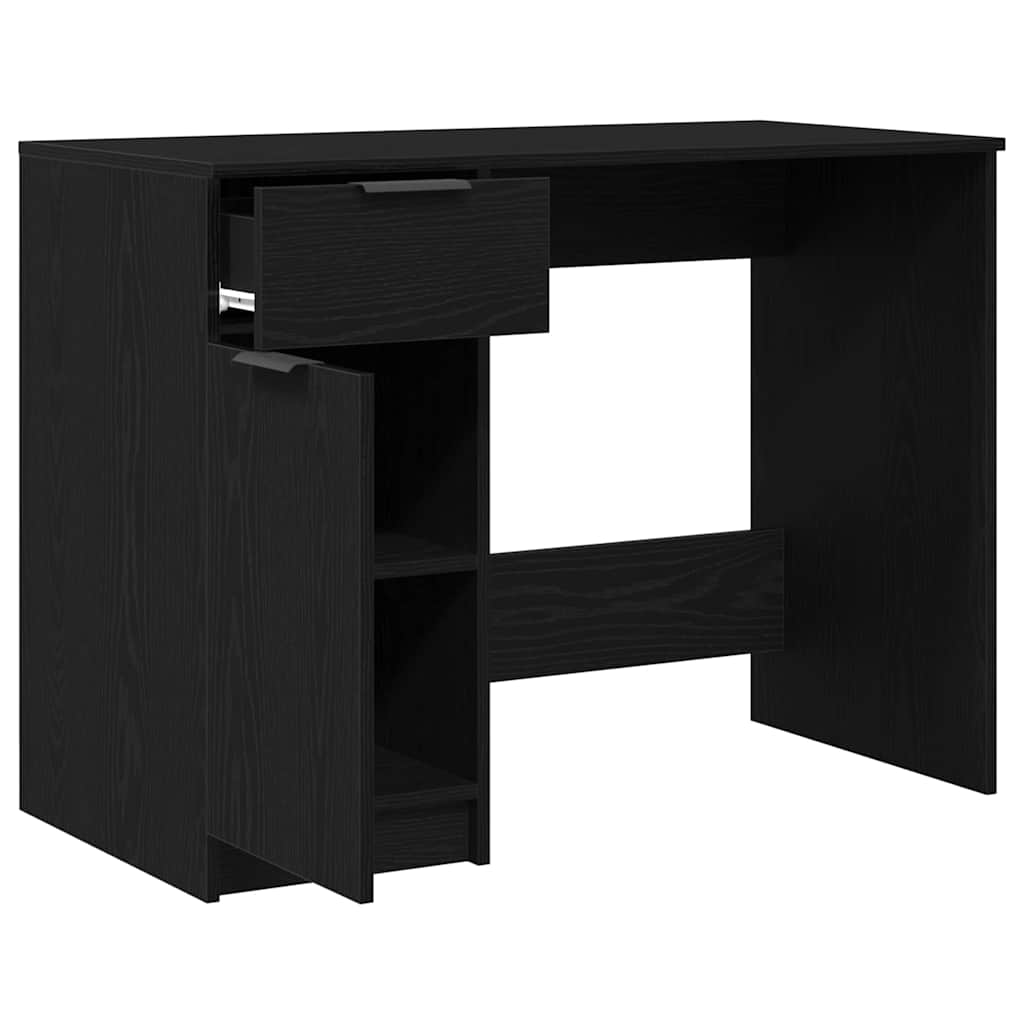 vidaXL Escritorio Roble Negro 100 x 50 x 75 cm Madera de ingeniería - Image 4