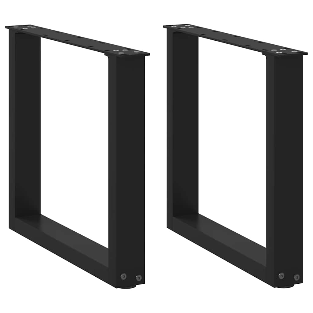 vidaXL Patas para mesa de centro en forma de U (2 unidades), color negro, 50 x (42-43) cm, acero