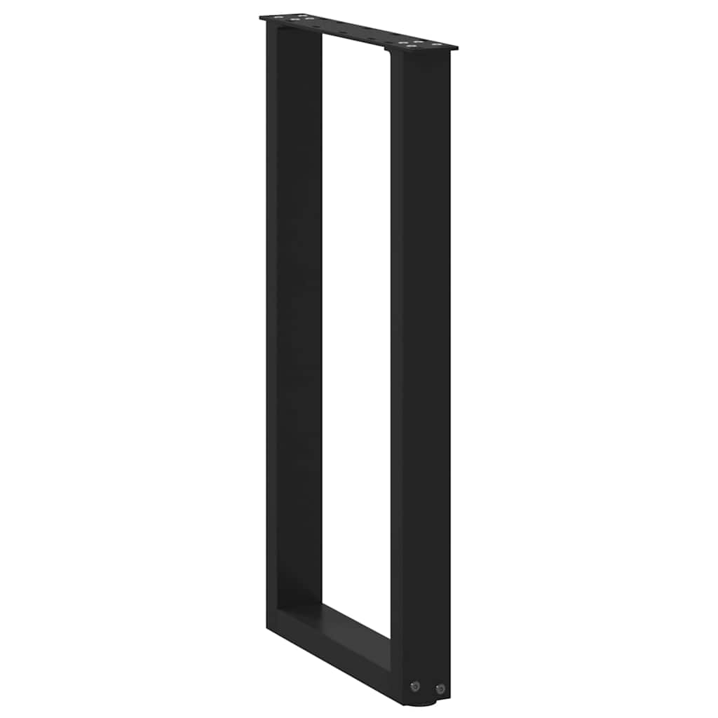 vidaXL Patas para consola en forma de U (2 unidades), color negro, 28 x (72-73) cm, acero - Image 4