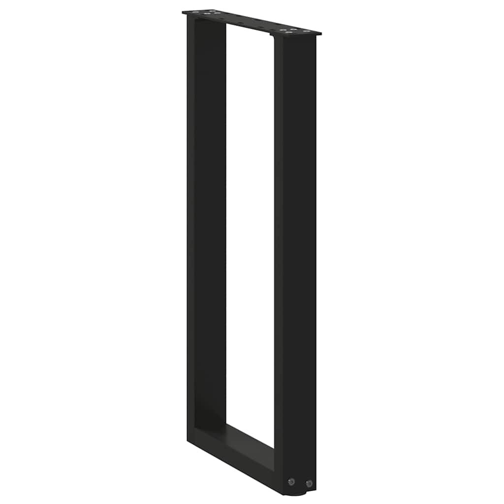 vidaXL Patas para consola en forma de U (2 unidades), color negro, 38 x 72-73 cm, acero - Image 4