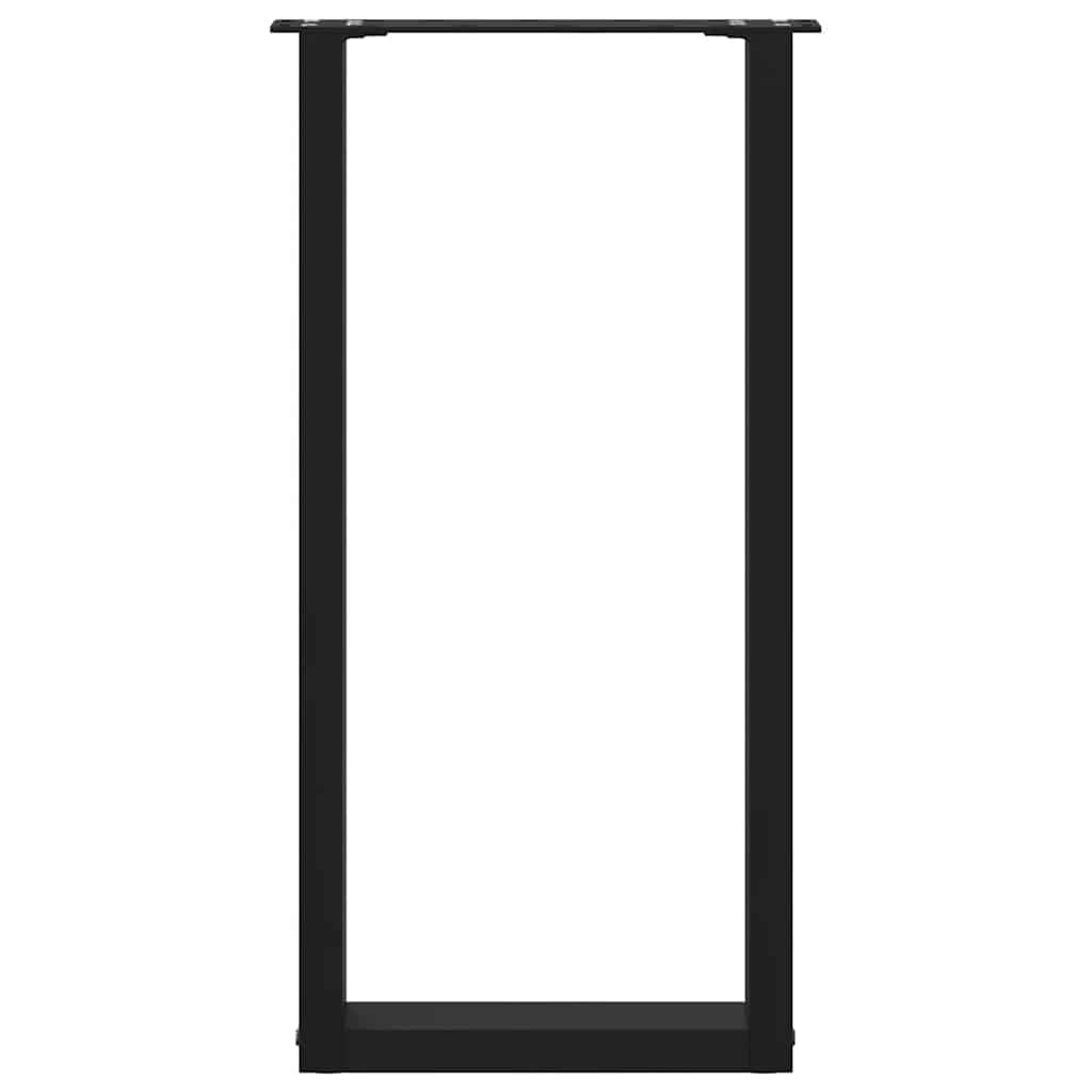 vidaXL Patas para consola en forma de U (2 unidades), color negro, 38 x 72-73 cm, acero - Image 5