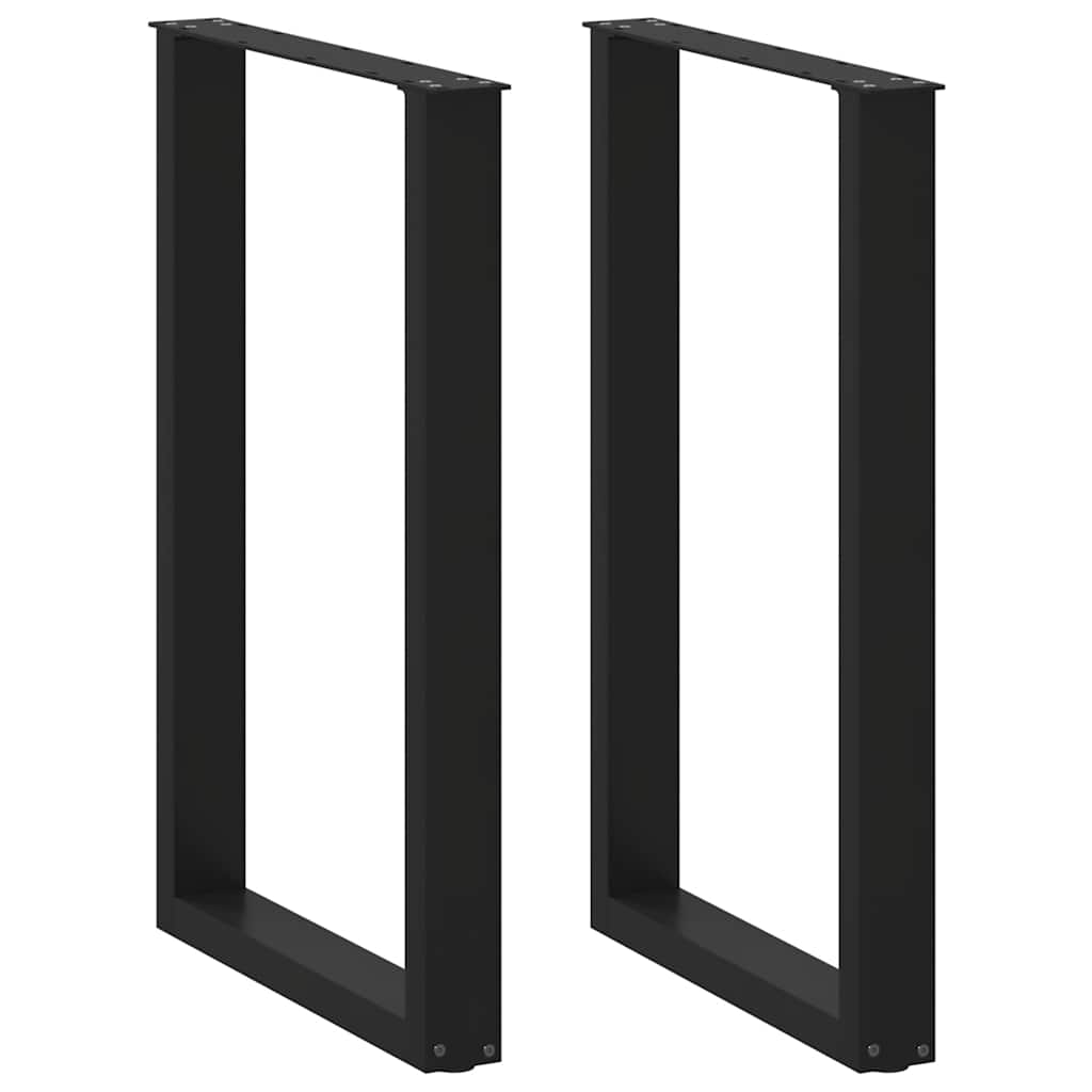 vidaXL Patas para mesa de bar en forma de U (2 unidades), color negro, 60 x (90-91) cm, acero